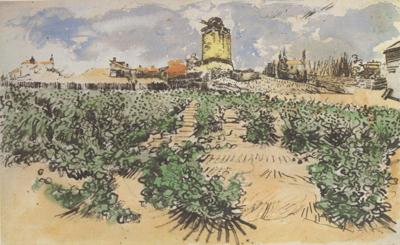 Vincent Van Gogh The Mill of Alphonse Daudet at Fontevieille (nn04) France oil painting art